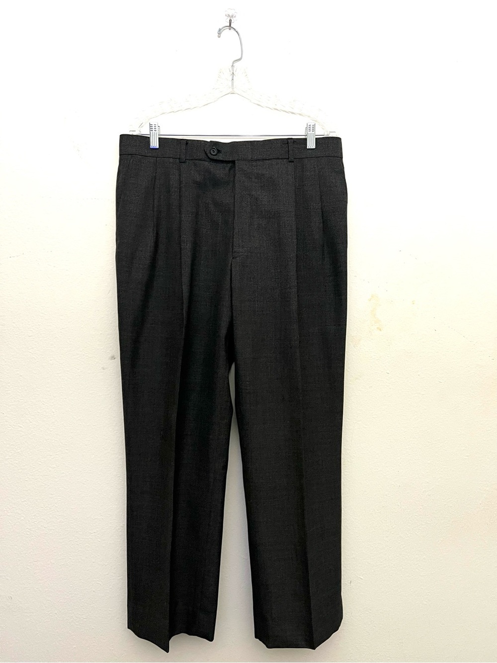 Bert Pulitzer Dress Pants 36x32 Gray Pleated Wool Blend Classic Fit Men